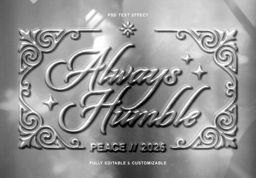 Embossed Metal Text Effect