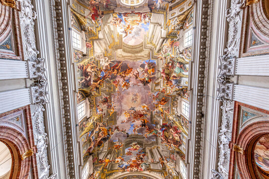 Sant Ignazio church ceiling frescoe, Rome, Italy