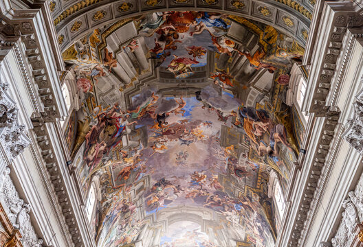 Sant Ignazio church ceiling frescoe, Rome, Italy