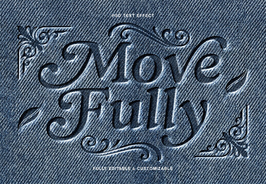 Debossed Fabric Text Effect