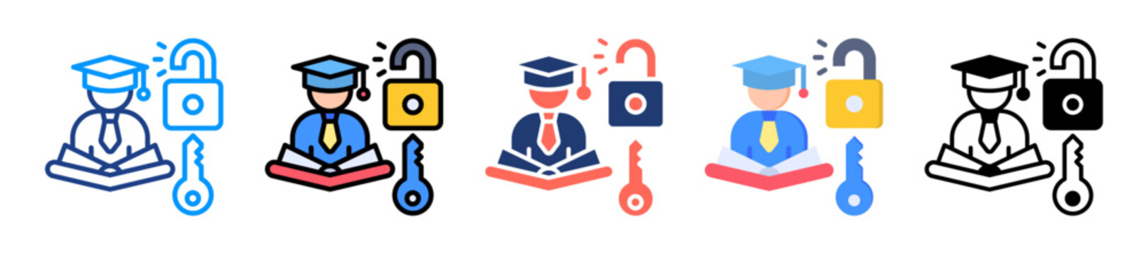 Education Access Icon Sheet Multiple Style Collection 