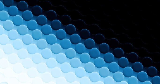 Blue glass array displays a dense polka dot pattern