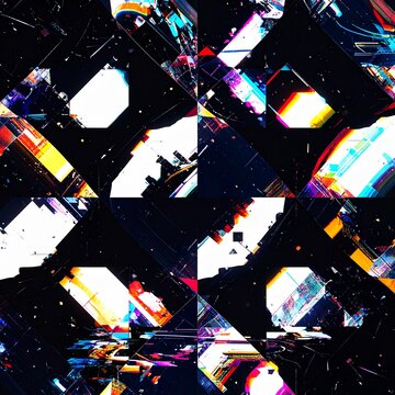 Abstract Geometric Colorful Fragments in Dark Grid