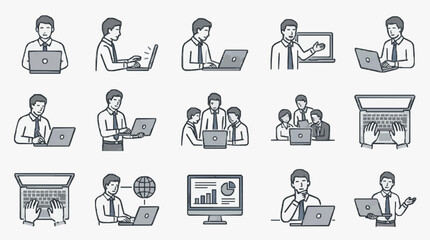Fototapeta premium Modern Workplace Collaboration Digital Meetings.