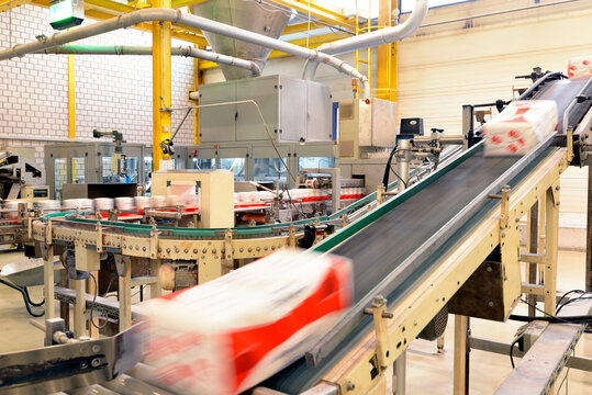 Production line with refined sugar