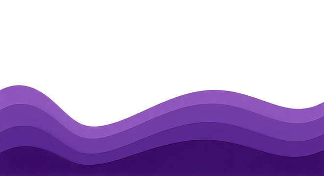 Minimalist purple wave banner. Abstract fluid background with layered gradient shapes.