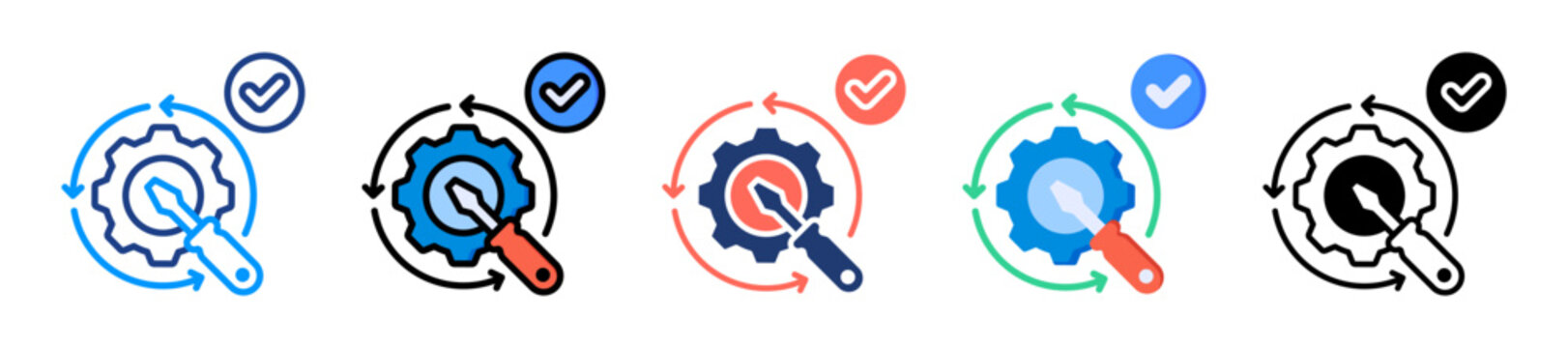 Corrective Action Icon Sheet Multiple Style Collection 