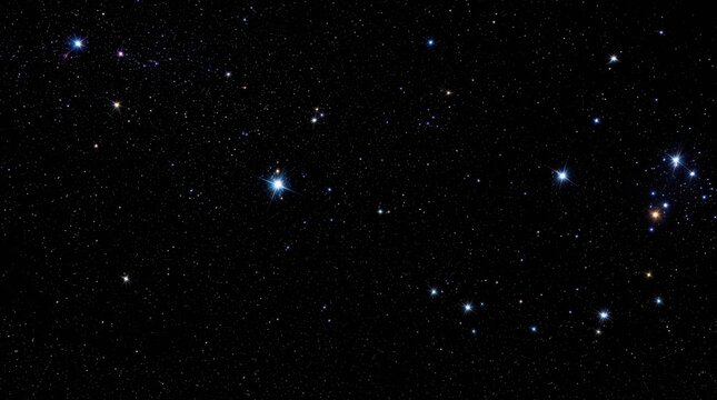 Night sky full of bright stars. Deep space galaxy background with glowing constellations.
