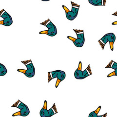 Obraz premium duck animal zoo vector seamless pattern duck animal zoo sign illustration