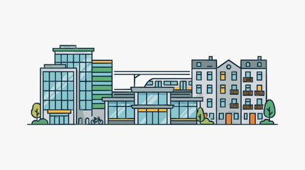 Obraz premium Modern Urban Skyline Building Complex.