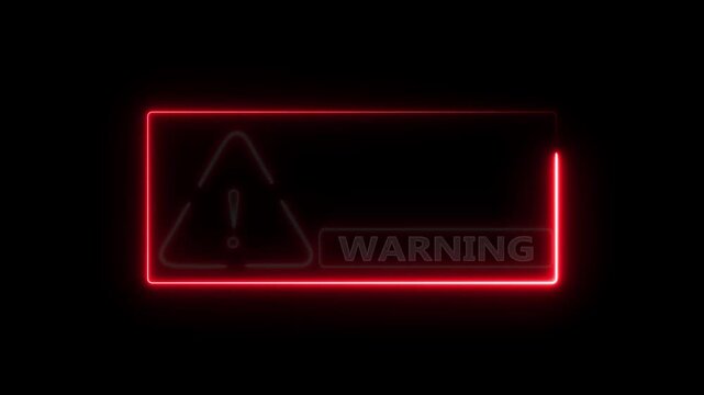 A futuristic red danger alert animation featuring a digital warning symbol on a dark background. Ideal for cybersecurity content, emergency scenes, technology videos, visual presentations.
