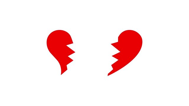 Heart icon. Beating heart sign. Love symbol in rad. white background for valentine day design.. 4K animation video 