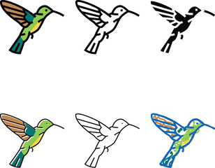 Fototapeta premium range colibri bird color icon vector. colibri bird sign. isolated symbol