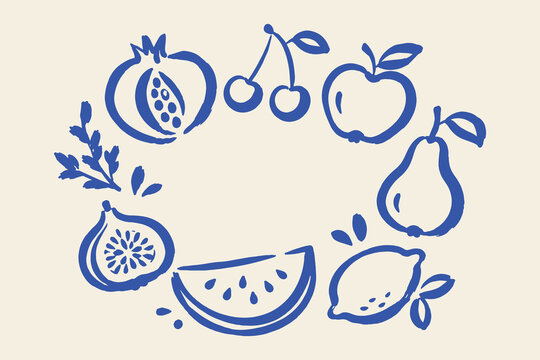 Fruit Set Hand Drawn Doodle Vector Illustration