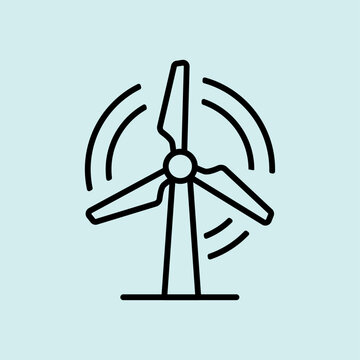 Minimalist wind turbine vector icon. Represents wind energy, sustainable power generation, and eco-friendly infrastructure