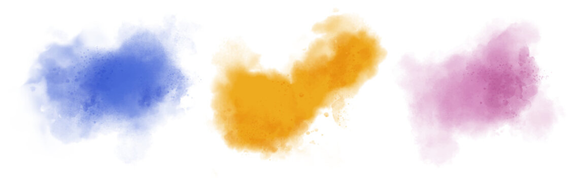 Watercolor stain decoration. brown green colored splatter brush