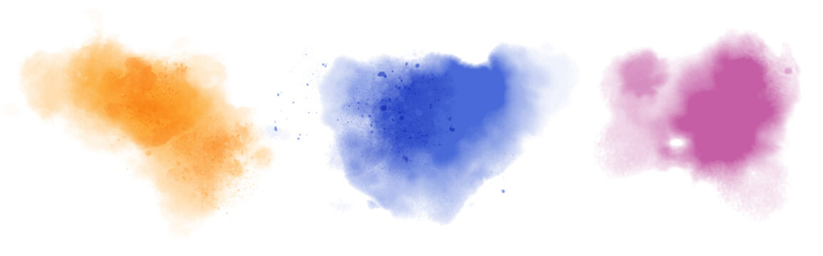 Watercolor stain decoration. brown green colored splatter brush