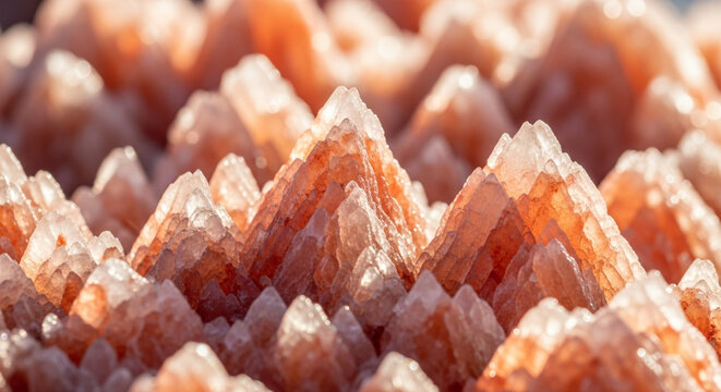 Macro View of Pink Salt Crystals