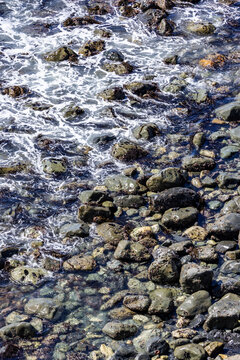 Close-up of wet coastal rocks 