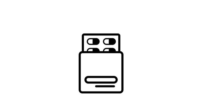 Vending or dispenser machine icon showing a grid of small pill capsules on top and a pull out drawer below it representing medicine dispensing unit