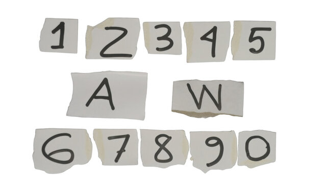 Numbers and letters on gray blocks