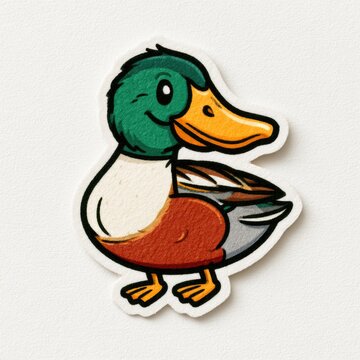 Cute northern shoveler duck doodle illustration