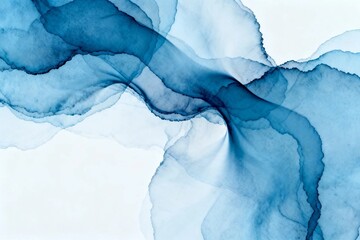 Naklejka premium Abstract Blue Ink Swirls on White Background