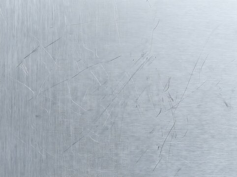 Brushed aluminum metal texture. Scratched silver steel surface background.