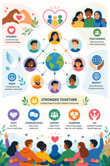 Fototapeta premium Social Connection Friendship Infographi
