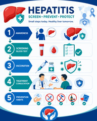 Fototapeta premium Hepatitis Screening Infographic