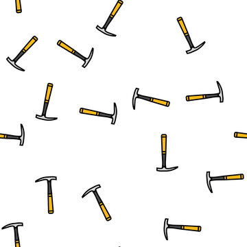 prospectors hammer tool vector seamless pattern prospectors hammer tool sign illustration