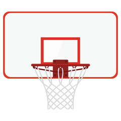 Basketball Hoop Close-up: A crisp, clean close-up of a basketball hoop and backboard, highlighting the net and rim, ready for a slam dunk. © Rahed Ul Islam