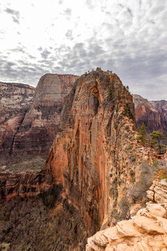 View into Zion Canyon from Angels Landing ascent