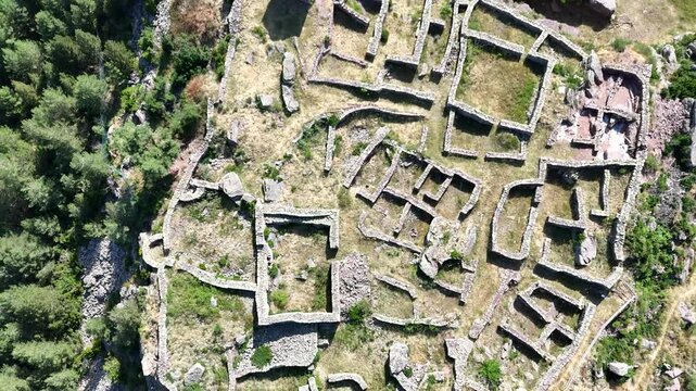 Aerial view of the ancient roman ruins of Santa Creu de Llagunes