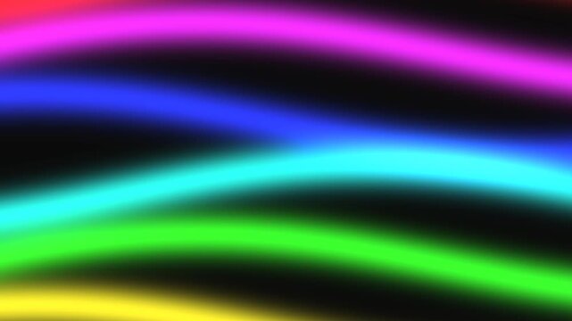 Colorful wavy lines in dark background with glowing effect
