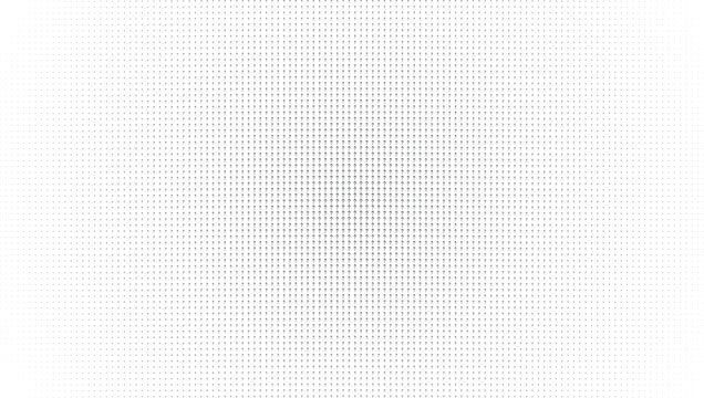 Grid halftone pattern with black dots on a white background, featuring a central focus point for abstract and textures