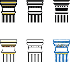 Obraz premium column ancient rome color icon multipack vector. column ancient rome sign. isolated symbol