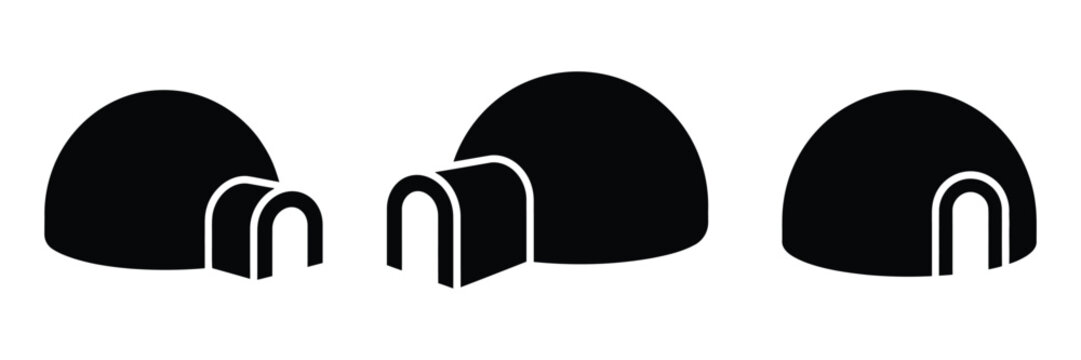 Igloo icon silhouette vector illustration isolated design