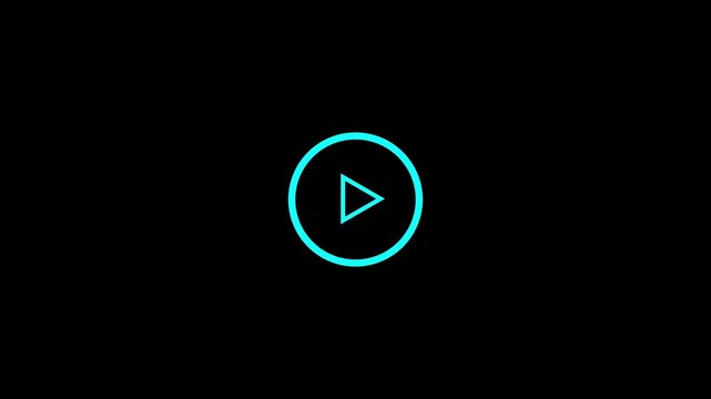 Minimalist white video play button icon on.