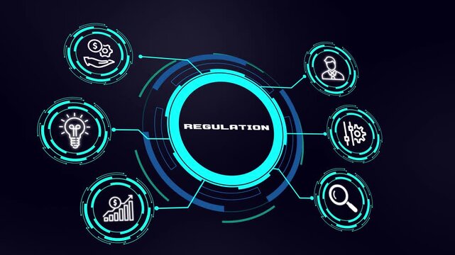 Business Regulation Concept. Legal Compliance, Corporate Policy, Risk Management, Governance and Technology Concept.