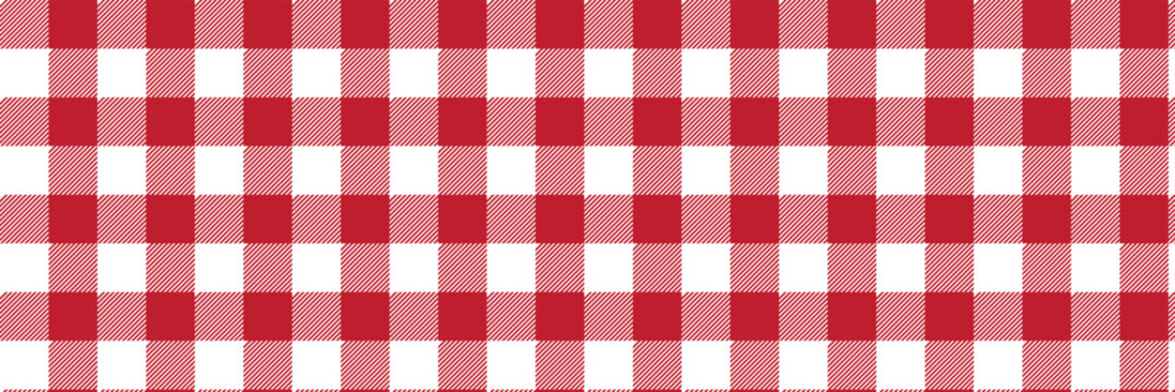 Seamless hand painted red gingham check pattern with soft watercolor texture. Warm cheerful plaid background ideal for fabric, wallpaper, packaging, stationery, kitchen and summer designs 