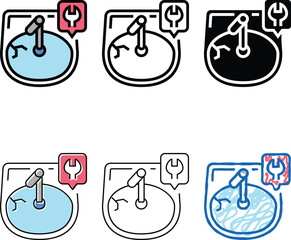 Obraz premium minimal sink repairs color icon vector. sink repairs sign. isolated symbol