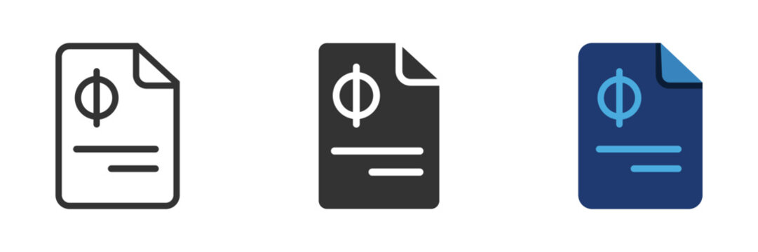 Financial document icon, Bank statement symbol, Accounting paper logo, File vector illustration.