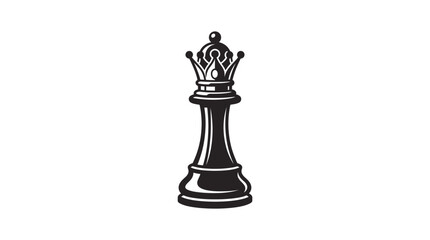 Fototapeta premium Classic elegant chess queen piece illustration representing strategy and power.