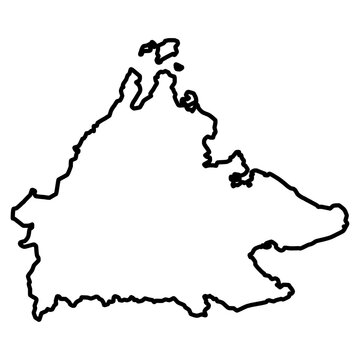 Sabah Bold Stroke Outline Map Country Silhouette Vector