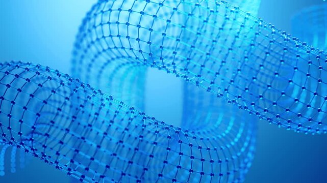Abstract Molecular Wireframe Structure Background Loop 3d Animation