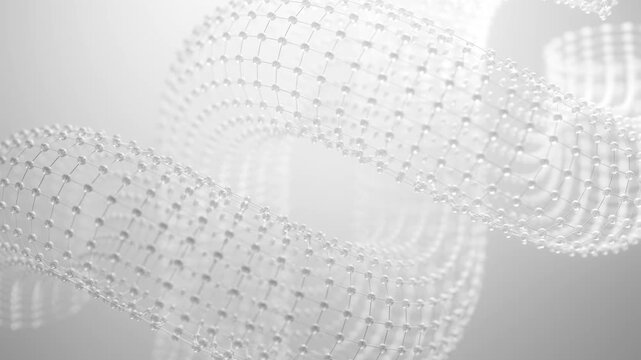 Abstract White Wireframe Network Loop 3d Animation 