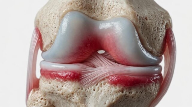 Anatomical 3D Illustration of a Human Knee Joint with Inflammation