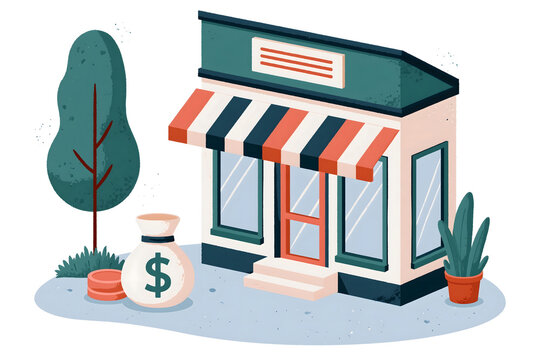 Explore the Vibrant World of Local Business with a Charming Storefront Depicting the Essence of Retail and Commerce