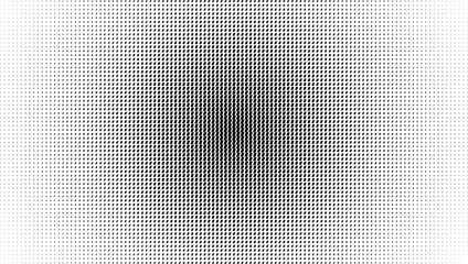 Dense halftone dot pattern with a central focus point creating a radial gradient effect on a white background, surface area © Akter